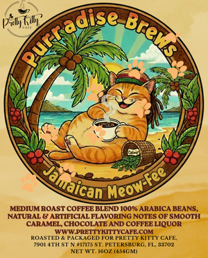 Purradise Brews – Jamaican Meow-fee | Decaffeinated Medium Roast Flavored Coffee